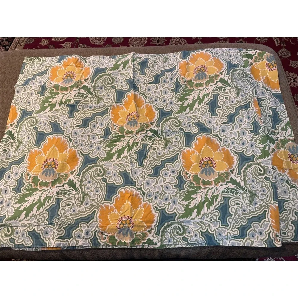 Set Of 2 Pottery Barn Floral Print Pillow Shams Standard Size 24